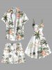 Plus Size Coconut Tree Hibiscus Flowers Sun Mountain Print Hawaii Beach Shorts For Men -  