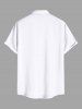 Chemise hawaïenne grande taille à imprimé feuilles tropicales et fleurs d'hibiscus, avec poches et boutons, pour homme - Blanc XL