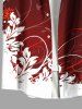 Plus Size Tropical Leaf Ombre Colorblock Print Buttons Pocket Hawaii Shirt For Men -  