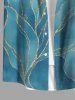 Plus Size Tropical Leaf Ombre Sparkling Sequin 3D Print Buttons Pocket Hawaii Shirt For Men -  