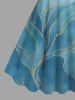Plus Size Tropical Leaf Ombre Sparkling Sequin 3D Print Hawaii Tank Dress -  