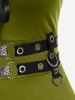 Plus Size Lace Up Grommets Fit and Flare Dress -  