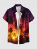 Tenue de plage hawaïenne assortie grande taille à imprimé cocotier et galaxie pour couples - Orange Foncé 