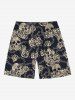 Tenue de plage hawaïenne assortie grande taille à imprimé tête de mort et roses pour couples - Noir 