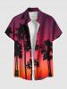 Coconut Tree Ombre Dusk Galaxy Print Plus Size Matching Hawaii Beach Outfit For Couples -  