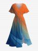 Ombre Desert Print Plus Size Matching Hawaii Beach Outfit For Couples -  