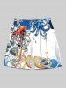 Colorful Octopus Sea Waves Print Plus Size Matching Hawaii Beach Outfit For Couples -  