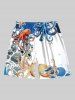 Colorful Octopus Sea Waves Print Plus Size Matching Hawaii Beach Outfit For Couples -  