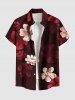 Ombre Flower Print Plus Size Matching Hawaii Beach Outfit For Couples -  
