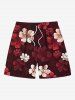 Ombre Flower Print Plus Size Matching Hawaii Beach Outfit For Couples -  