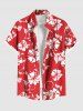 Tropical Leaf Hibiscus Flowers Print Plus Size Matching Hawaii Beach Outfit For Couples -  