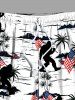 Patriotic American Flag Coconut Tree Gorillas Print Plus Size Matching Outfit For Couples -  