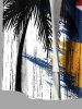 Patriotic American Flag Coconut Tree Colorblock Print Plus Size Matching Outfit For Couples -  