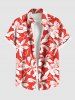 Tenue de plage hawaïenne assortie grande taille à imprimé fleurs tropicales pour couples - Rouge 