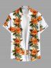 Tenue de plage hawaïenne assortie grande taille à imprimé feuilles tropicales et fleurs d'hibiscus pour couples - Blanc 