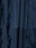 Robe de mariée longue sans manches à volants croisés en dentelle et mousseline grande taille - Bleu de Minuit 3X | US 22-24