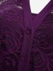 Ensemble chemisier transparent en dentelle fleurie et haut caraco grande taille - Violet Terne 4X | US 26-28