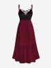 Plus Size Lace and Chiffon Ruffled Crisscross Maxi Sleeveless Wedding Dress -  