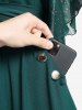 Robe grande taille à imprimé étoiles, poches à boutons et boucles, manches papillon froncées - Turquoise 3X | US 22-24