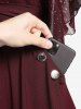 Plus Size Stars Print Buckle Button Pockets Ruched Butterfly Sleeves Dress -  