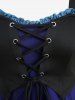 Gothic Plus Size Cold Shoulder Lace Up Layered Handkerchief Asymmetric Corset Dress -  