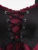 Gothic Plus Size Cold Shoulder Lace Up Layered Handkerchief Asymmetric Corset Dress -  