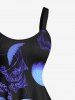 Robe débardeur trapèze grande taille à imprimé méduses ombré et créatures marines hawaïennes - Noir 3X