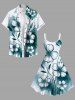 Plus Size Ink Painting Splatter Flower Branch Print Hawaii A Line Tank Dress -  