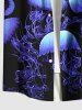 Plus Size Ombre Jellyfish Print Hawaii Sea Creatures Button Pocket Shirt For Men -  