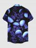 Chemise grande taille à imprimé méduses ombré et poches boutonnées pour homme - Bleu profond 3XL