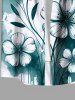 Chemise hawaïenne grande taille à imprimé floral et éclaboussures de peinture à l'encre pour homme - Vert 5XL