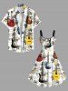 Plus Size Coconut Tree Flowers Guitar Print Hawaii Tank Dress -  