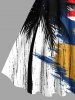 Plus Size Patriotic American Flag Coconut Tree Colorblock Print Tank Dress -  