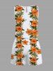 Combinaison hawaïenne cintrée grande taille à imprimé feuilles tropicales et fleurs d'hibiscus - Blanc L
