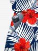 Combinaison hawaïenne grande taille à imprimé floral tropical et hibiscus, cintrée - Rouge M