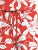 Combinaison hawaïenne cintrée à imprimé fleurs tropicales grande taille - Rouge 2X