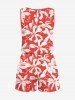 Combinaison hawaïenne cintrée à imprimé fleurs tropicales grande taille - Rouge 2X