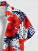 Chemise hawaïenne grande taille pour homme, à imprimé floral tropical et hibiscus, avec boutons et poche. - Rouge 4XL