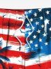 Patriotic American Flag Coconut Tree Print Plus Size Matching Outfit For Couples -  