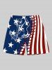 Patriotic American Flag Anchor 3D Topstitching Print Plus Size Matching Outfit For Couples -  