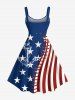 Patriotic American Flag Anchor 3D Topstitching Print Plus Size Matching Outfit For Couples -  