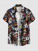 Tenue de plage hawaïenne assortie grande taille à imprimé fleurs tropicales Gorilles pour couples - Noir 