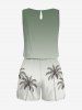 Matching Hawaii Shirt and Romper Plus Size Beach Outfit Coconut Tree Ombre Print For Couples -  