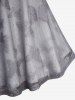T-shirt 2 en 1 à lacets et superposition de dentelle papillon grande taille - Gris Foncé 4X | US 26-28
