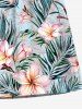 Plus Size Tropical Leaf Hibiscus Flower Print Hawaii Beach Shorts For Men -  