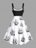 Plus Size Ship Sea Waves Cruise Print Hawaii Tank Dress -  