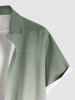 Chemise hawaïenne grande taille à imprimé cocotier ombré et boutons avec poches pour homme - Vert clair S