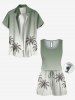 Combinaison hawaïenne cintrée grande taille à imprimé ombré cocotier - Vert clair 5X