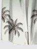 Plus Size Coconut Tree Ombre Print Buttons Pocket Hawaii Shirt For Men -  