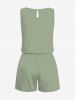 Combinaison hawaïenne cintrée grande taille à imprimé cocotiers - Vert clair 5X